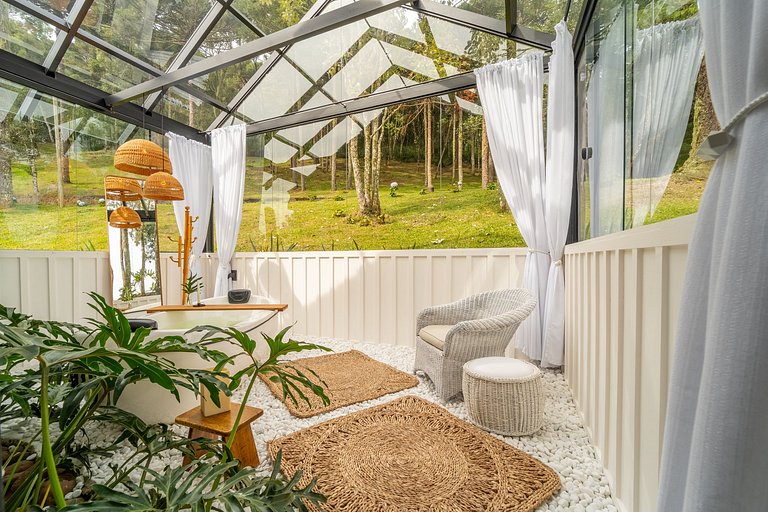 Cabana Aurora com banheira em Urubici