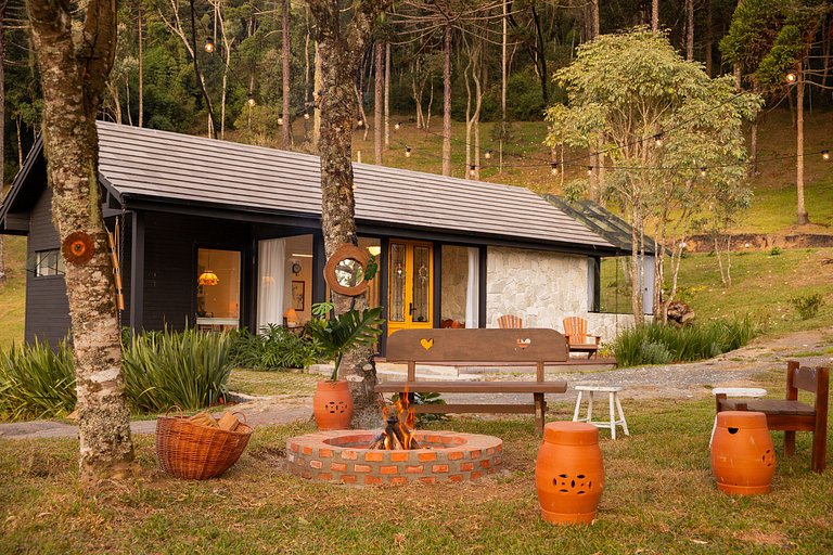 Cabana Aurora com banheira em Urubici