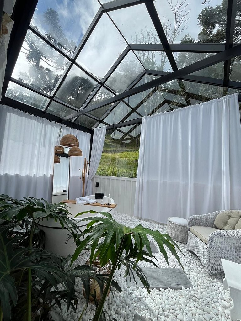 Cabana Aurora com banheira em Urubici