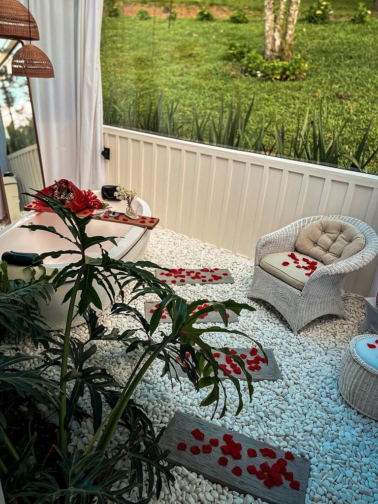 Cabana Aurora com banheira em Urubici